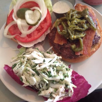 The Strand - Strand burger with extra jalapeño and kale & cabbage coke slaw - New American Near Me - Orlando, Florida