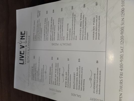 Menu photo 4 LIVE VINE Vineyard & Winery Oroville, CA Menu photo 4 LIVE VINE Vineyard & Winery Oroville, CA