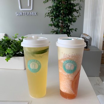 Sun Tea Mix - Lime tea and Grapefruit Smoothie - Bubble Tea Near Me - Honolulu, Hawaii