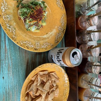 Maria Baja - Chips , ceviche tostada and my beer - Seafood Near Me - Puerto Vallarta, JAL