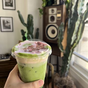 Arts Tower Coffee - Pink cloud strawberry matcha latte - Themed Cafes Near Me - Los Angeles, California