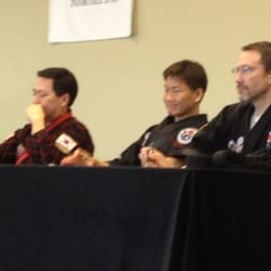 Master's Martial Arts / Taekwondo Academy - Master Jang ( center ) and fellow instructors.