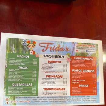 Frida's Hawaii - Menu - Tacos Near Me - Ewa Beach, Hawaii Frida's Hawaii - Menu - Tacos Near Me - Ewa Beach, Hawaii