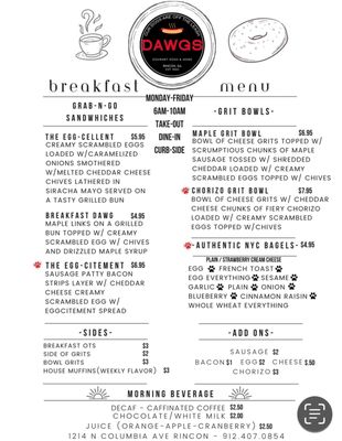 Menu photo 1 Dawgs And More Rincon, GA Menu photo 1 Dawgs And More Rincon, GA