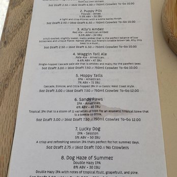 Dueling Dogs Brewing - Menu side #1 (beers) - Breweries Near Me - Lincoln, California Dueling Dogs Brewing - Menu side #1 (beers) - Breweries Near Me - Lincoln, California