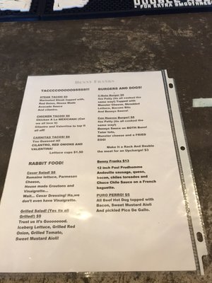 Menu photo 2 Benny Franks El Paso, TX Menu photo 2 Benny Franks El Paso, TX