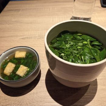 Domoto Katsu And Roll - Miso soup and Spinach udon - Japanese Near Me - Closter, New Jersey Domoto Katsu And Roll - Miso soup and Spinach udon - Japanese Near Me - Closter, New Jersey