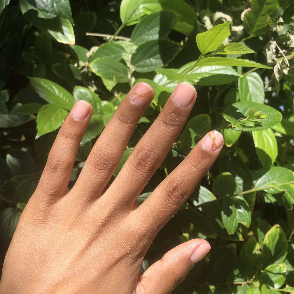 G-nails & Spa - Gel manicure: OPI Passion with gold glitter design. - Nail Salons Near Me - Davis, California G-nails & Spa - Gel manicure: OPI Passion with gold glitter design. - Nail Salons Near Me - Davis, California