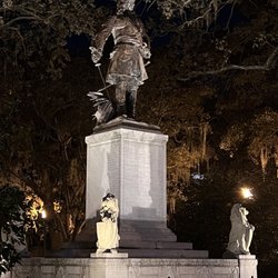 The James Edward Oglethorpe statue in Chippewa Square