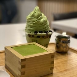 Kyoto Matcha - Matcha Tiramisu w/ shot of matcha and Matcha Soft Serve w/ Boba