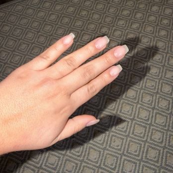 Durbin Nail Spa - Plain dip with clear gel. Soft ballerina shape. - Nail Salons Near Me - St. Johns, Florida