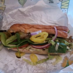 Six-inch veggie sub