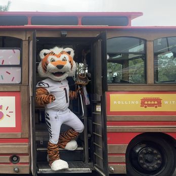 Little Trolley Donuts - Who Dey loves his visits to the trolley - Donuts Near Me