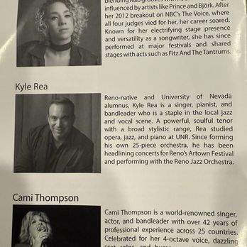 Reno Jazz Orchestra - Solo vocal artists. Fabulous talents! - Musicians Near Me - Reno, Nevada Reno Jazz Orchestra - Solo vocal artists. Fabulous talents! - Musicians Near Me - Reno, Nevada