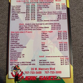 Jerk Sauce - Menu back - Caribbean Near Me - Hampton, Virginia Jerk Sauce - Menu back - Caribbean Near Me - Hampton, Virginia