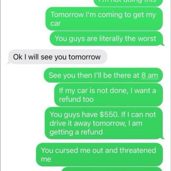Boosted Auto's - The way the owner Jon texted and spoke to my wife after giving a unrepairable car back - Auto Detailing Near Me - Deerfield Beach, Florida Boosted Auto's - The way the owner Jon texted and spoke to my wife after giving a unrepairable car back - Auto Detailing Near Me - Deerfield Beach, Florida
