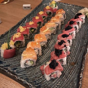 Hiroki-san - Maki rolls L to R- Tuna Jalapeño, Sal-Kani, Maguro - Japanese Near Me - Detroit, Michigan