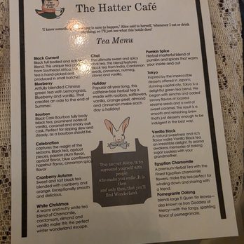 The Hatter Cafe - Tea Menu - Cafes Near Me - Mentone, Alabama The Hatter Cafe - Tea Menu - Cafes Near Me - Mentone, Alabama