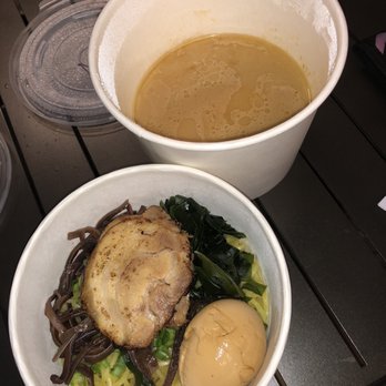 Yoshiharu Ramen - Tonkotsu Miso Ramen. They give you the broth separate from the ramen & toppings so it doesnt't get soggy if you're driving home. - Noodles Near Me - Eastvale, California