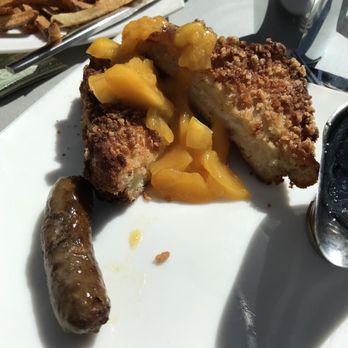 Union Rooftop - Stuffed French Toast with peaches, sausage, and maple syrup - New American Near Me - Minneapolis, Minnesota Union Rooftop - Stuffed French Toast with peaches, sausage, and maple syrup - New American Near Me - Minneapolis, Minnesota