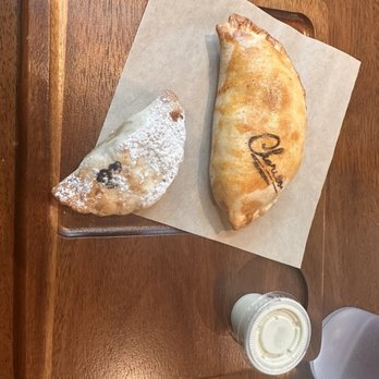 Maria Empanada - Chorizo with onion sour cream side and caramelized pear. - Empanadas Near Me - Denver, Colorado