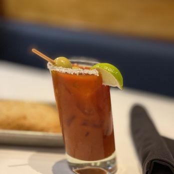 Bonefish Grill - Bloody Mary.  Yes, that's a slanted glass. - Seafood Near Me - N. Myrtle Beach, South Carolina