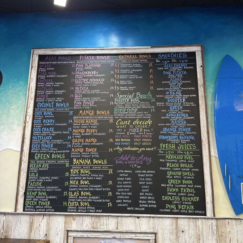 Playa Bowls - Menu - Juice Bars & Smoothies Near Me - Washington, DC, District of Columbia Playa Bowls - Menu - Juice Bars & Smoothies Near Me - Washington, DC, District of Columbia