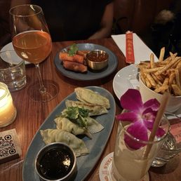 JB Fries edamame dumplings, spring rolls JB Fries edamame dumplings, spring rolls