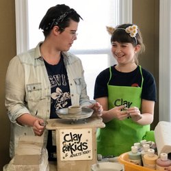Clay for Kids - The birthday girl (age 10) got to use the pottery wheel