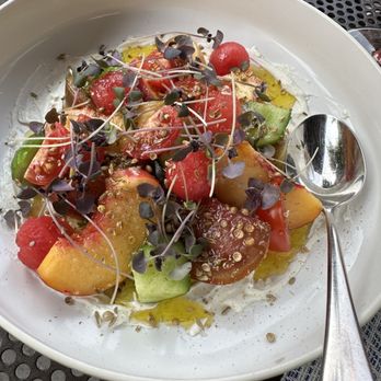 Mama Bird - Tomato, watermelon and stonefruit salad (8/23) - Chicken Shop Near Me - Portland, Oregon Mama Bird - Tomato, watermelon and stonefruit salad (8/23) - Chicken Shop Near Me - Portland, Oregon