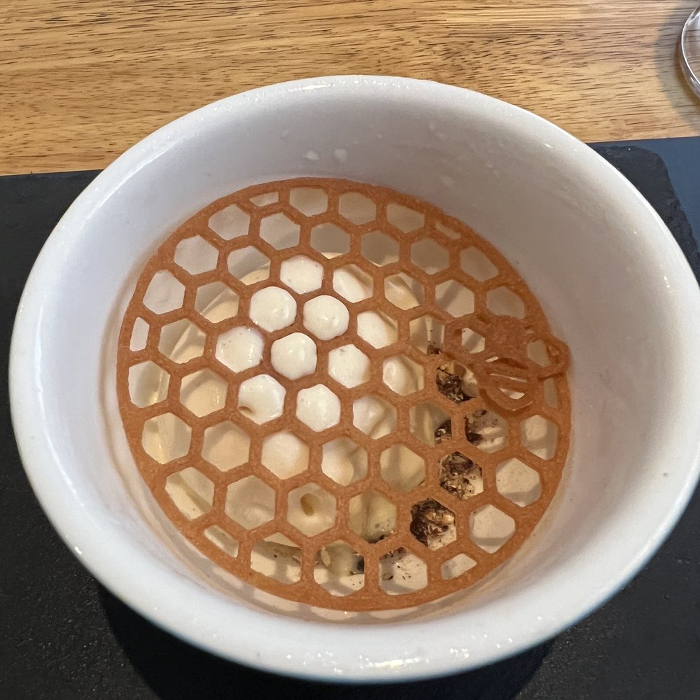 Etive Restaurant - Nice pre dessert of Oban 14 year whisky ice cream with oats and honey.  Yum - Scottish Near Me - Oban, AGB