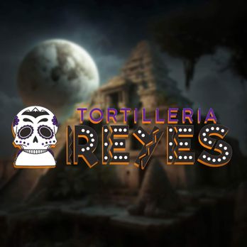 Tortilleria Reyes - an image of a skeleton in front of a temple - Tacos Near Me - Bend, Oregon