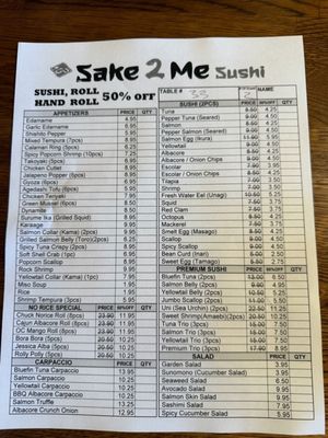 Menu photo 4 Sake 2 Me Sushi Tustin, CA Menu photo 4 Sake 2 Me Sushi Tustin, CA