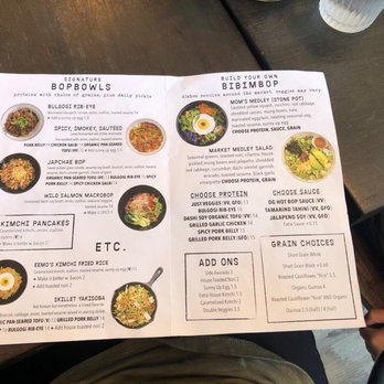 Bopbox - Menu from Sept. 2019 (Seasonal Rotating Menu!!!) - Asian Fusion Near Me - Seattle, Washington