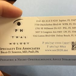 Specialty Eye Associates - Appointment card. See2020.com. They have an app to fill out paperwork and make appointments. I'm not sure it works yet.