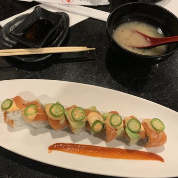 Sun Sushi - Salmon delight roll - Japanese Near Me - Santa Barbara, California Sun Sushi - Salmon delight roll - Japanese Near Me - Santa Barbara, California
