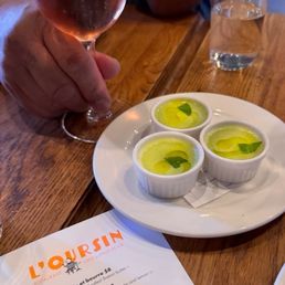 Amuse bouche Merci! Cold cucumber soup