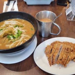 Tan tan noodles with deep fried pork chop Tan tan noodles with deep fried pork chop