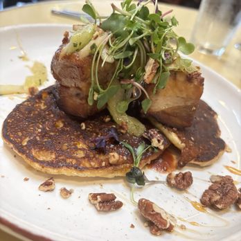 Flying Pig Pub & Kitchen - Pork Belly with Corn Cakes - Pubs Near Me - Oceanside, California Flying Pig Pub & Kitchen - Pork Belly with Corn Cakes - Pubs Near Me - Oceanside, California