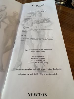 Menu photo 2 Newton Bar Berlin, BE