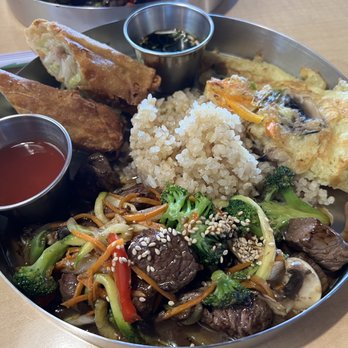 Ichiban Japanese Restaurant - TERIYAKI BEEF, BROWN RICE with HALF PAJEON & EGG ROLL - Japanese Near Me - Albuquerque, New Mexico