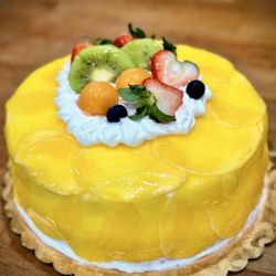 Whole 8" mango cake