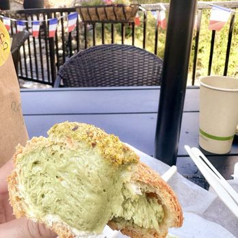 La Française Bakery - Pistachio cream choux (sort of like puff pastry?) So freaking good. - Bakeries Near Me - Breckenridge, Colorado