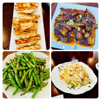 Ju Feng Yuan Dumpling Cafe - Pan fried dumplings 5/5, garlic eggplant and pork 4/5, shrimp fried rice 5/5, stir fry green beans 5/5 - Chinese Near Me - Poway, California Ju Feng Yuan Dumpling Cafe - Pan fried dumplings 5/5, garlic eggplant and pork 4/5, shrimp fried rice 5/5, stir fry green beans 5/5 - Chinese Near Me - Poway, California