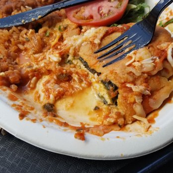 Taco Mesa - More than a little soggy chili relleno. - Mexican Near Me - Costa Mesa, California