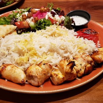 Luna Grill Cerritos - Chicken kabob with upgraded salad - Mediterranean Near Me - Cerritos, California