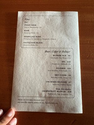 Menu photo 1 Moonglow Oakland, CA