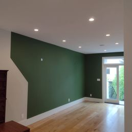 Big room with two colors. Transition geometry done perfectly. Big room with two colors. Transition geometry done perfectly.