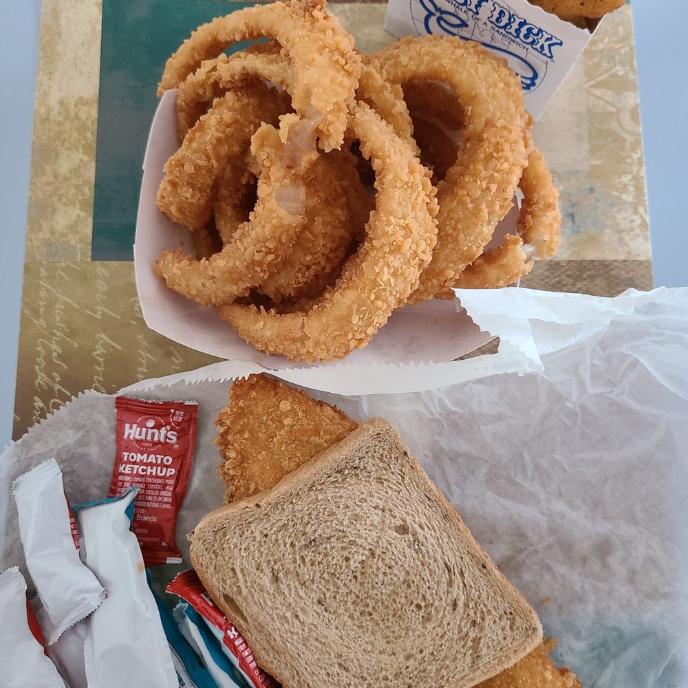 Moby Dick Restaurant - 1st mate, large onion ring and fried zucchini. - Seafood Near Me - Louisville, Kentucky Moby Dick Restaurant - 1st mate, large onion ring and fried zucchini. - Seafood Near Me - Louisville, Kentucky