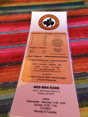 Menu photo 5 Ray's Original Buffalo Wings Omaha, NE
